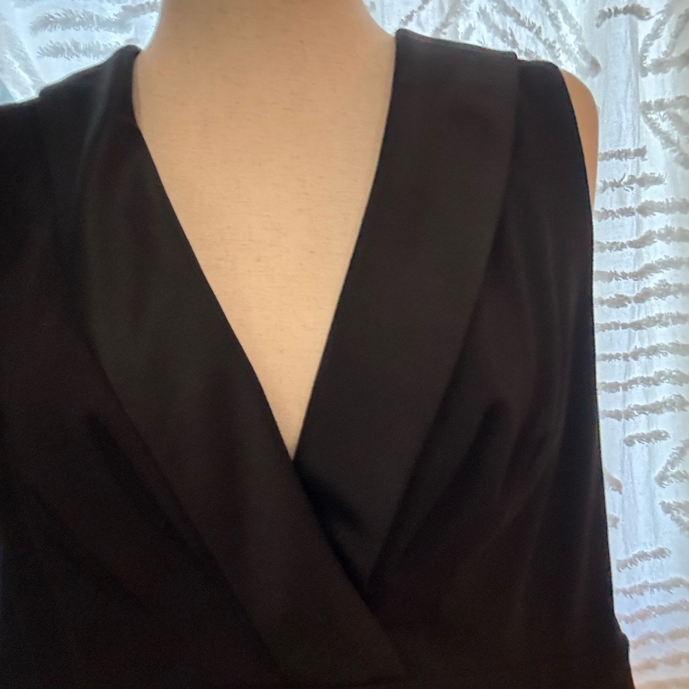 JH Collectibles Black Straight Leg Jumpsuit Notched Collar